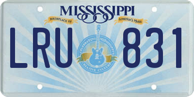 MS license plate LRU831