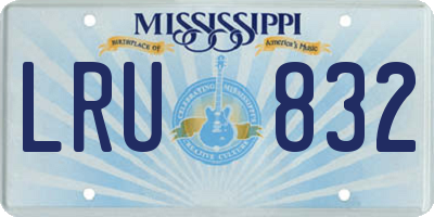 MS license plate LRU832