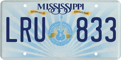 MS license plate LRU833