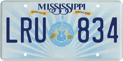MS license plate LRU834
