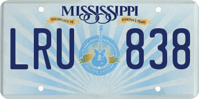 MS license plate LRU838