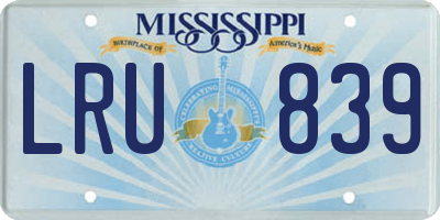 MS license plate LRU839