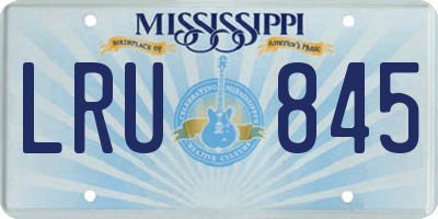MS license plate LRU845