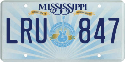 MS license plate LRU847