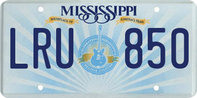 MS license plate LRU850