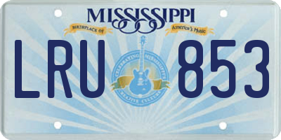 MS license plate LRU853