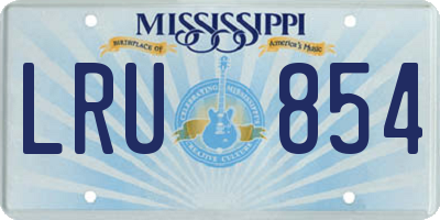 MS license plate LRU854