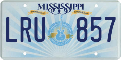 MS license plate LRU857
