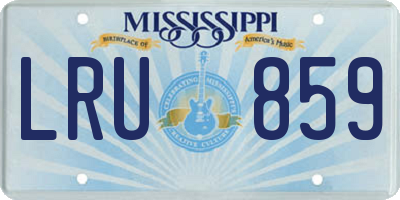 MS license plate LRU859