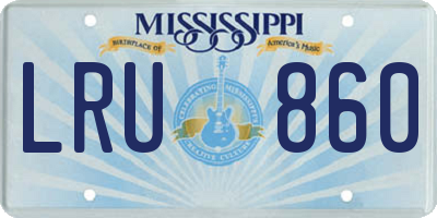 MS license plate LRU860
