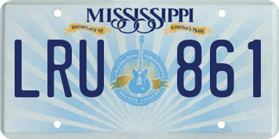 MS license plate LRU861
