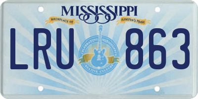 MS license plate LRU863