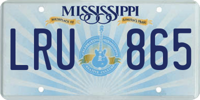MS license plate LRU865