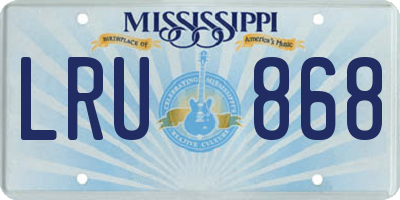 MS license plate LRU868
