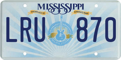 MS license plate LRU870