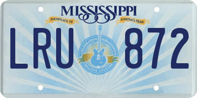 MS license plate LRU872