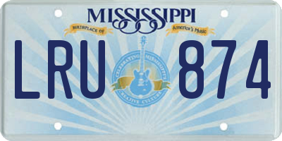 MS license plate LRU874
