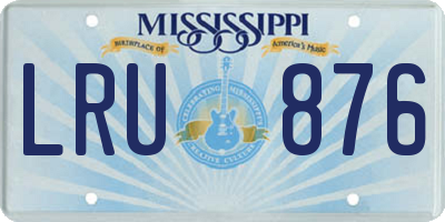 MS license plate LRU876