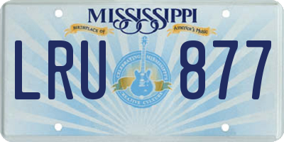 MS license plate LRU877