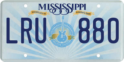 MS license plate LRU880