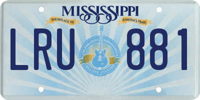 MS license plate LRU881