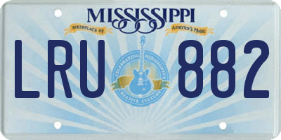 MS license plate LRU882