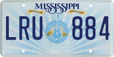 MS license plate LRU884