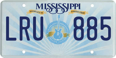 MS license plate LRU885
