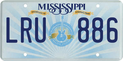 MS license plate LRU886