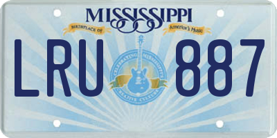 MS license plate LRU887