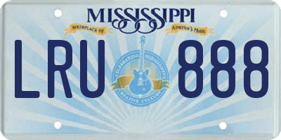 MS license plate LRU888