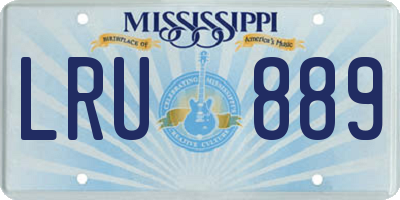 MS license plate LRU889