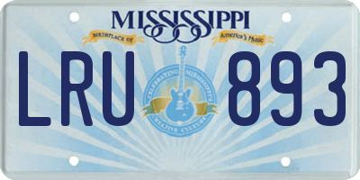 MS license plate LRU893