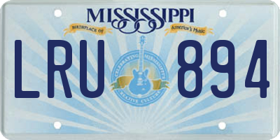 MS license plate LRU894