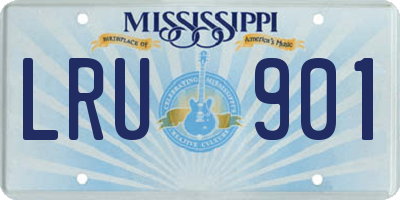 MS license plate LRU901