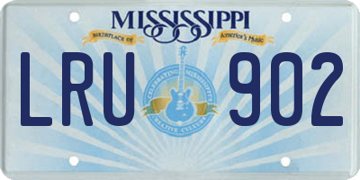 MS license plate LRU902
