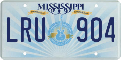 MS license plate LRU904