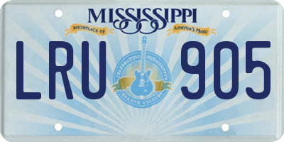 MS license plate LRU905