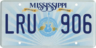MS license plate LRU906