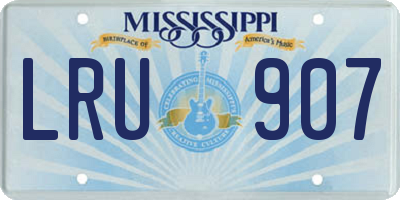 MS license plate LRU907