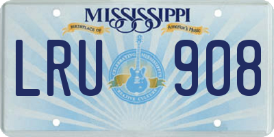 MS license plate LRU908