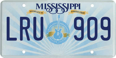 MS license plate LRU909