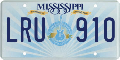 MS license plate LRU910