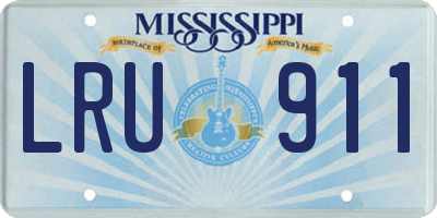 MS license plate LRU911