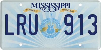 MS license plate LRU913
