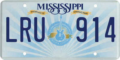 MS license plate LRU914