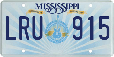 MS license plate LRU915