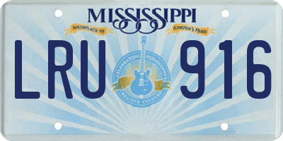 MS license plate LRU916
