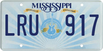 MS license plate LRU917