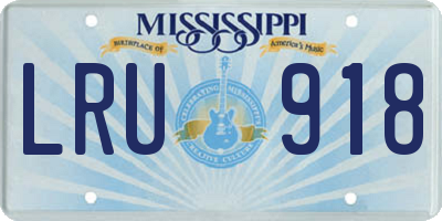 MS license plate LRU918